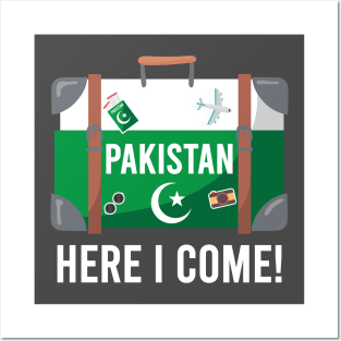 Pakistan here I come. Pakistani flag travel design Posters and Art